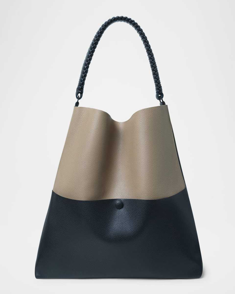 Duo Slim Grain Leather Tote Bag